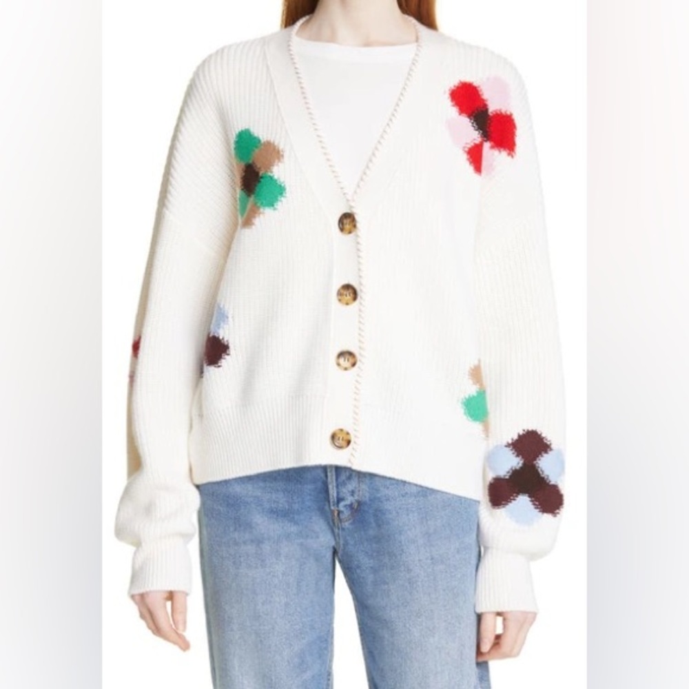 ISO La Ligne Intarsia Flower Cardigan
